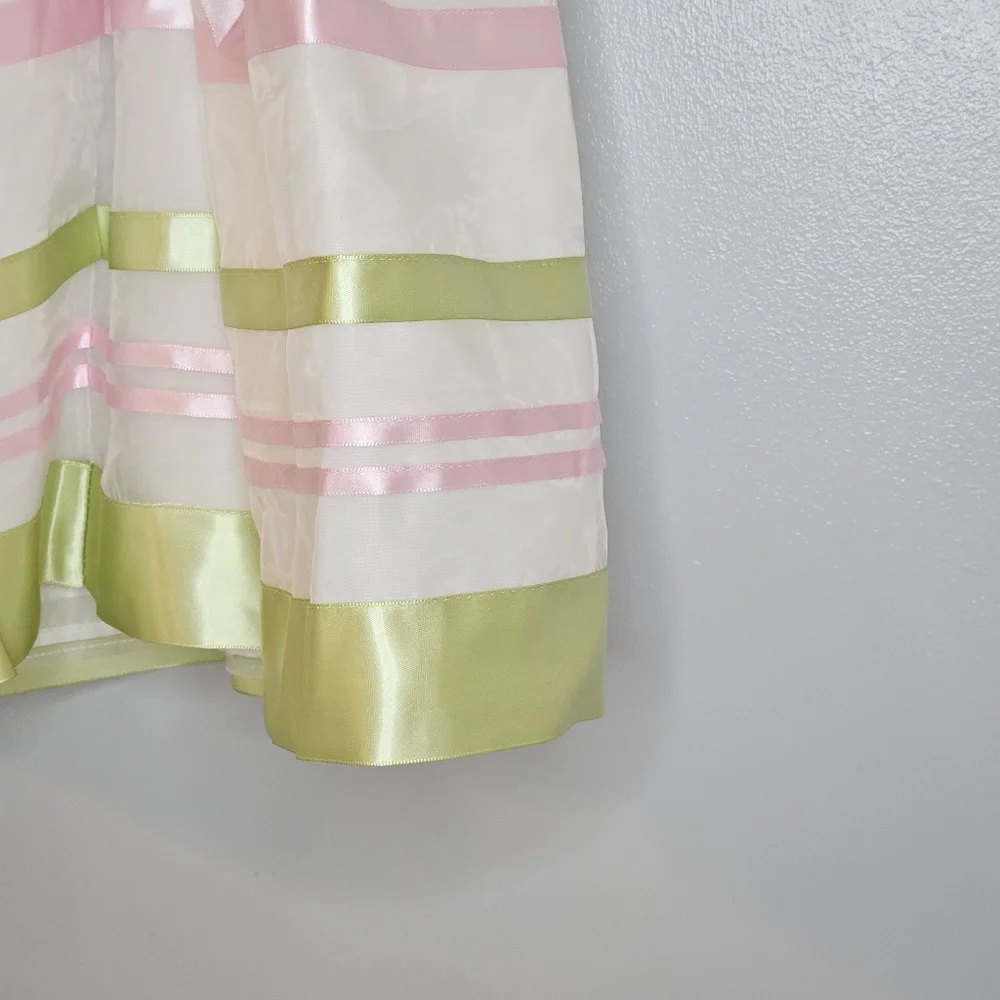 Bonnie Jean Satin Ribbon Dress Pink & Green Size 2T - Picture 13 of 15